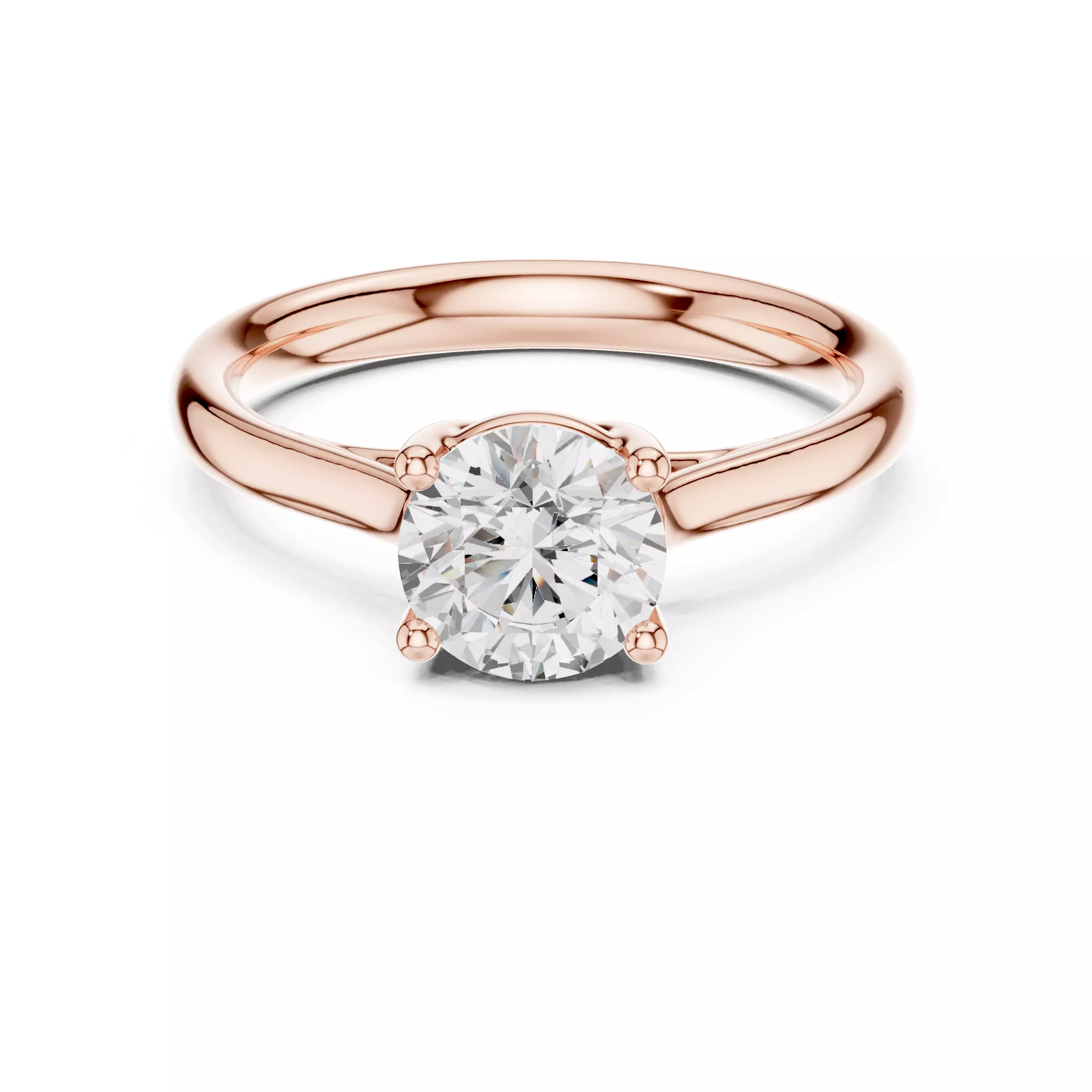 Solitaire 1CT Round Cut Crossover Engagement Ring 3DM STL Video 3D print model