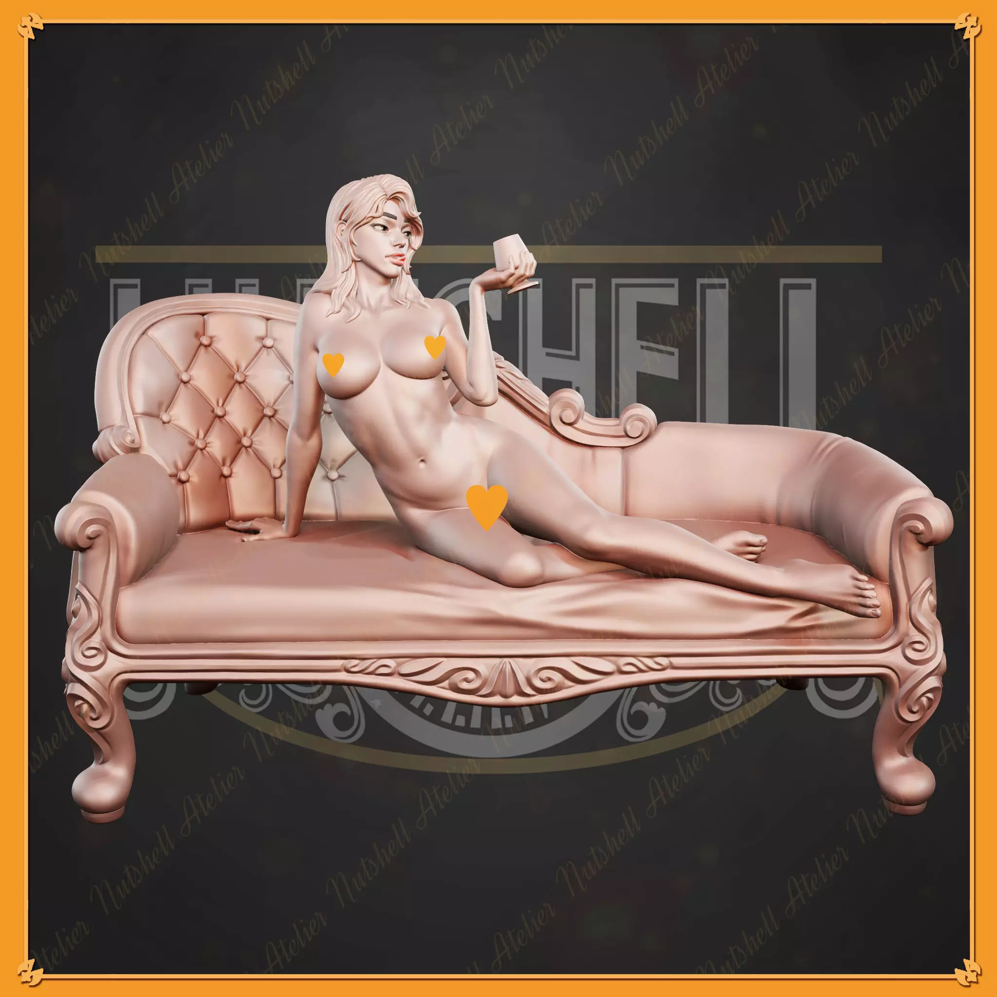 Nutshell Atelier - Girl on the chair remaster - NSFW 3D print model_0