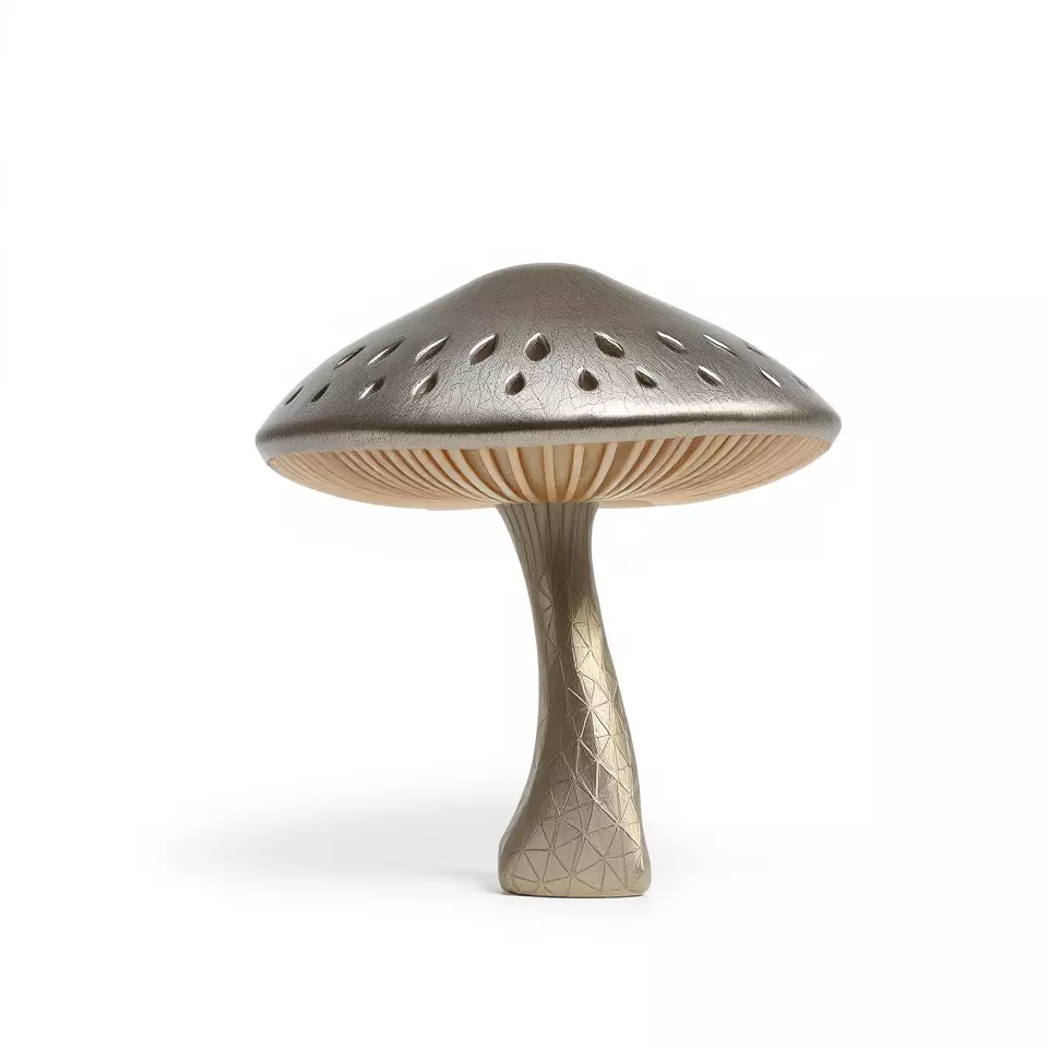 Golden Textured Mushroom model pack Low-poly 3D model_3