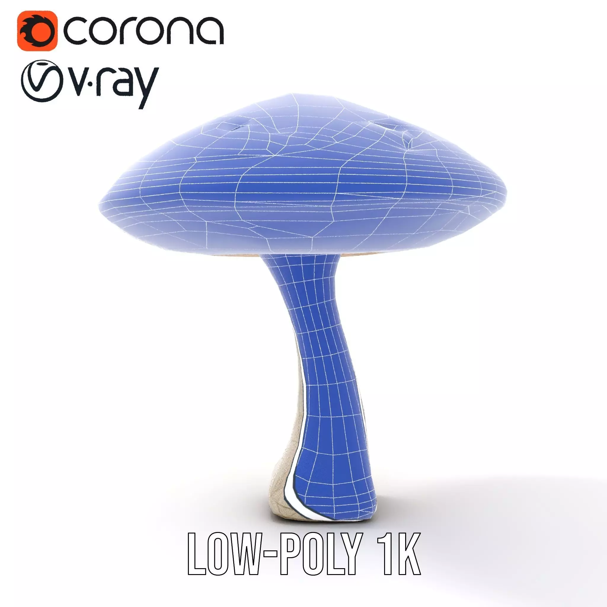 Golden Textured Mushroom model pack Low-poly 3D model_29