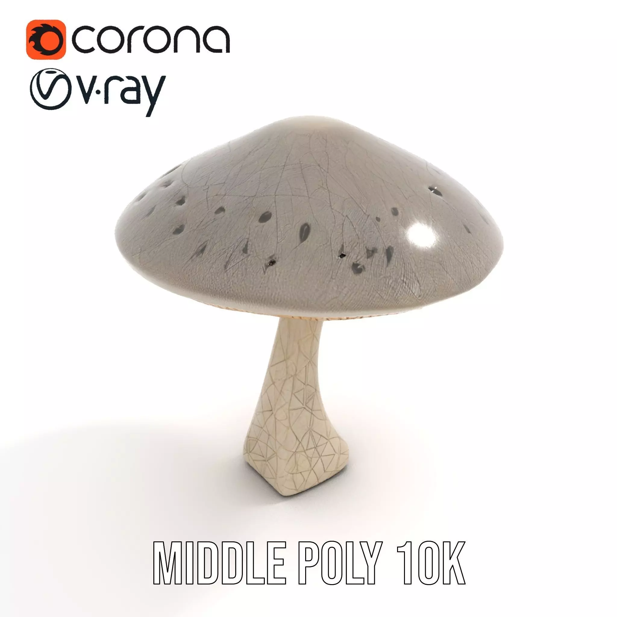 Golden Textured Mushroom model pack Low-poly 3D model_17