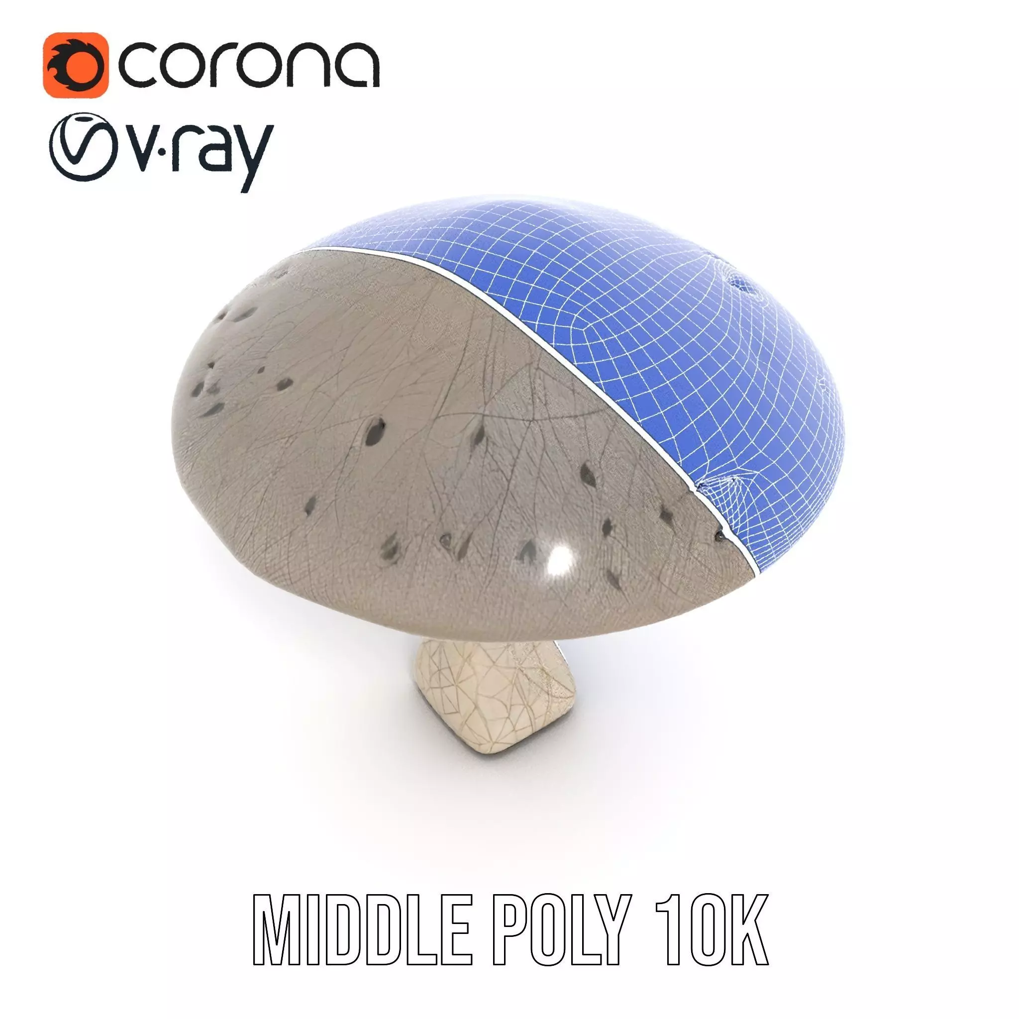 Golden Textured Mushroom model pack Low-poly 3D model_30