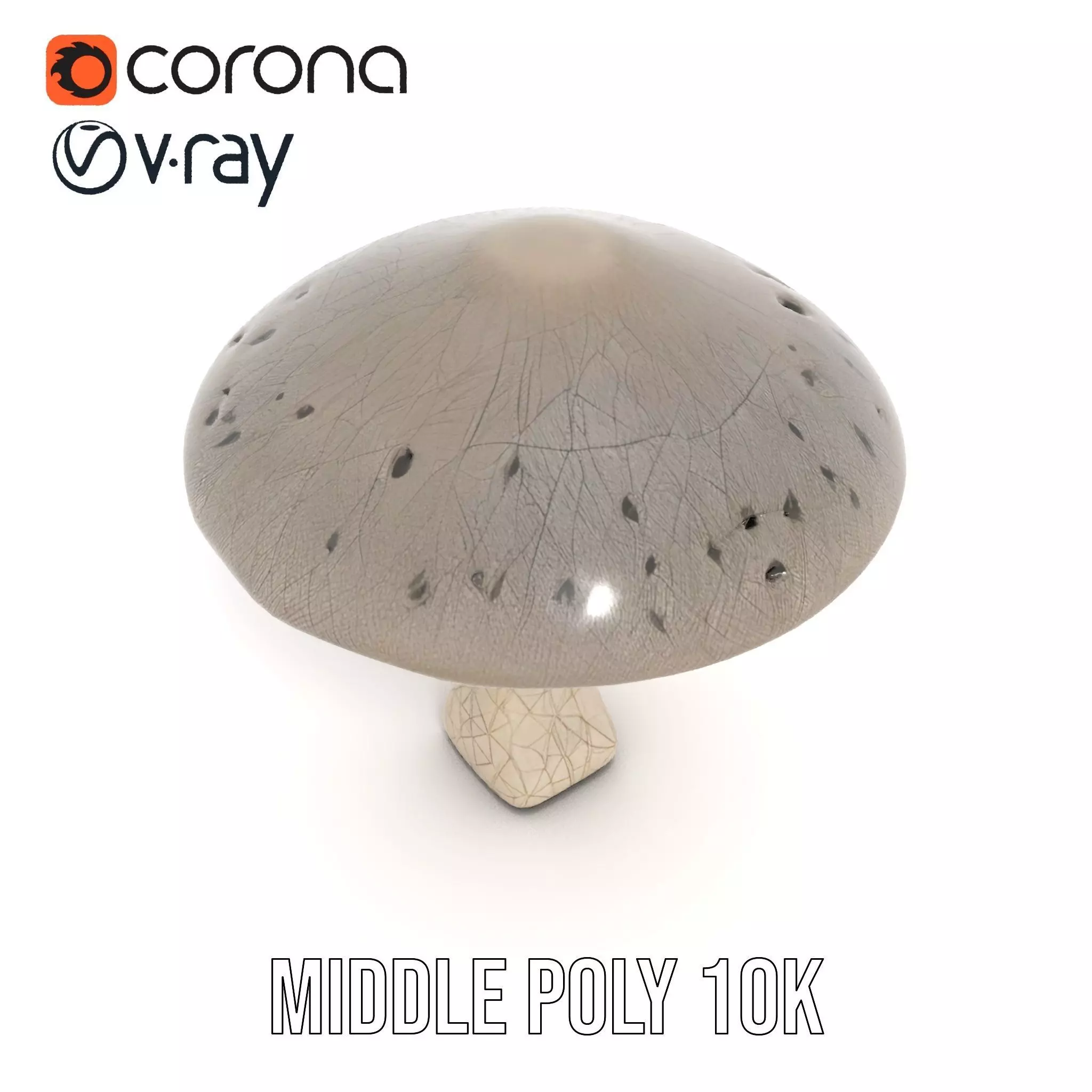 Golden Textured Mushroom model pack Low-poly 3D model_14