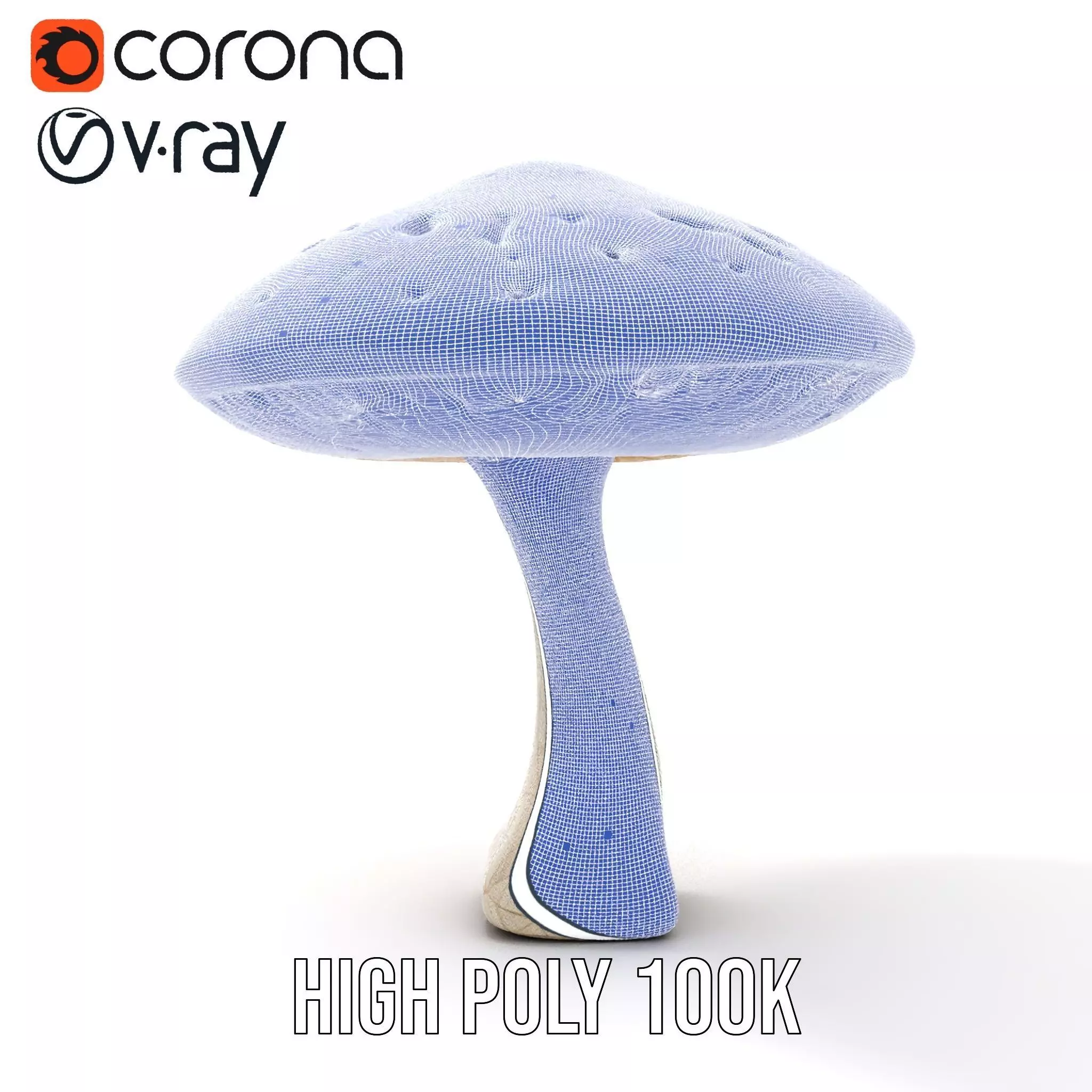 Golden Textured Mushroom model pack Low-poly 3D model_33