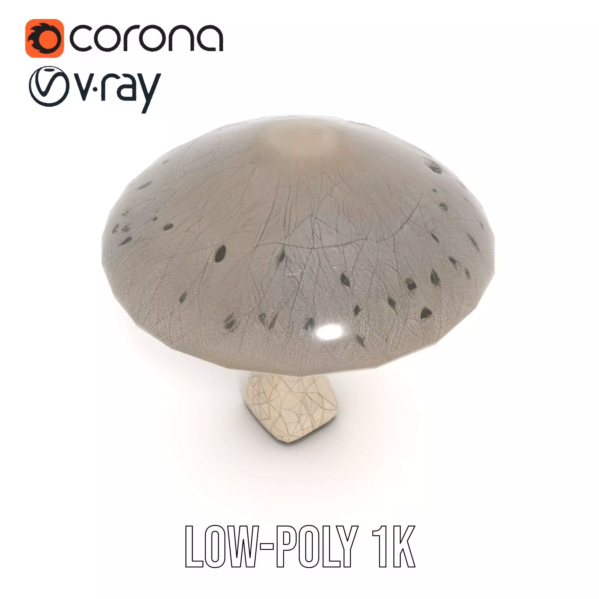 Golden Textured Mushroom model pack Low-poly 3D model_13