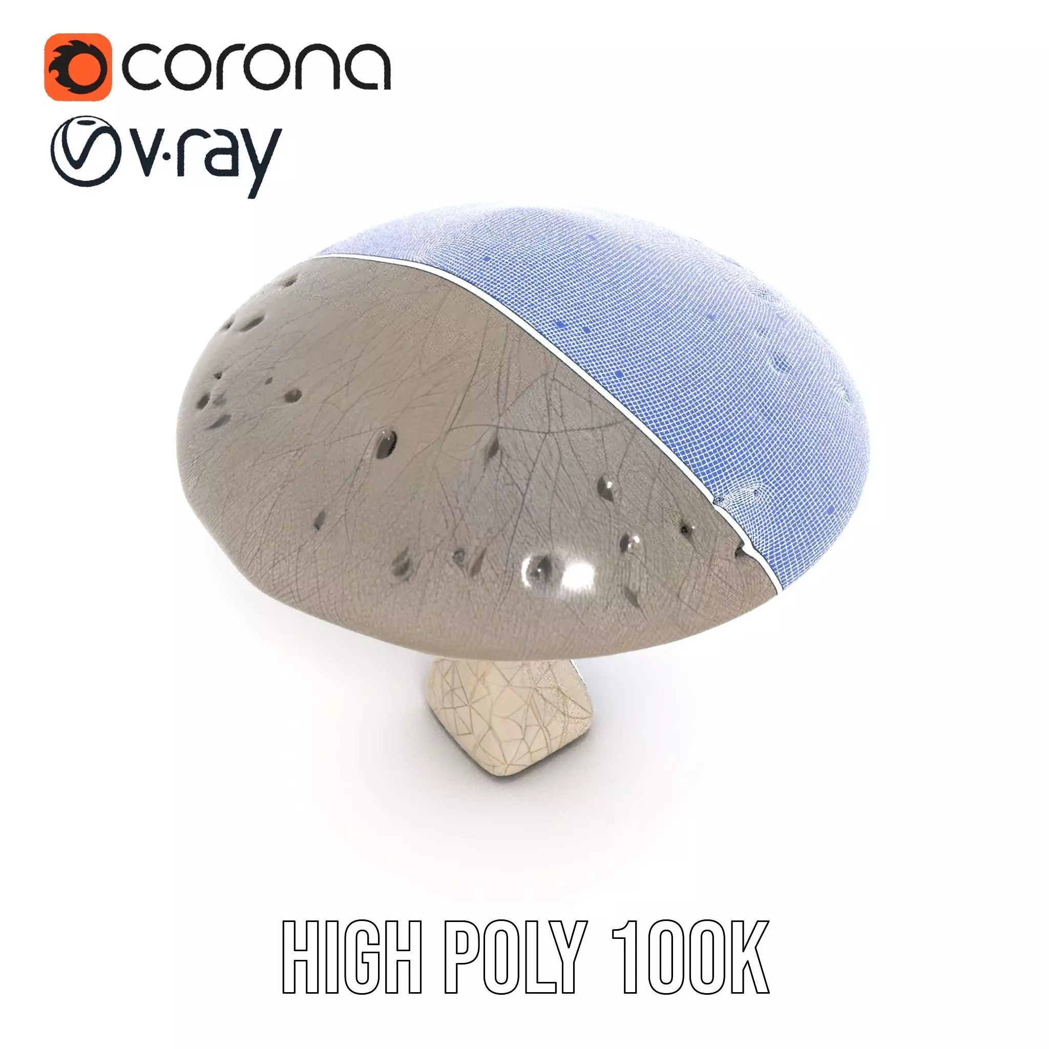 Golden Textured Mushroom model pack Low-poly 3D model_32