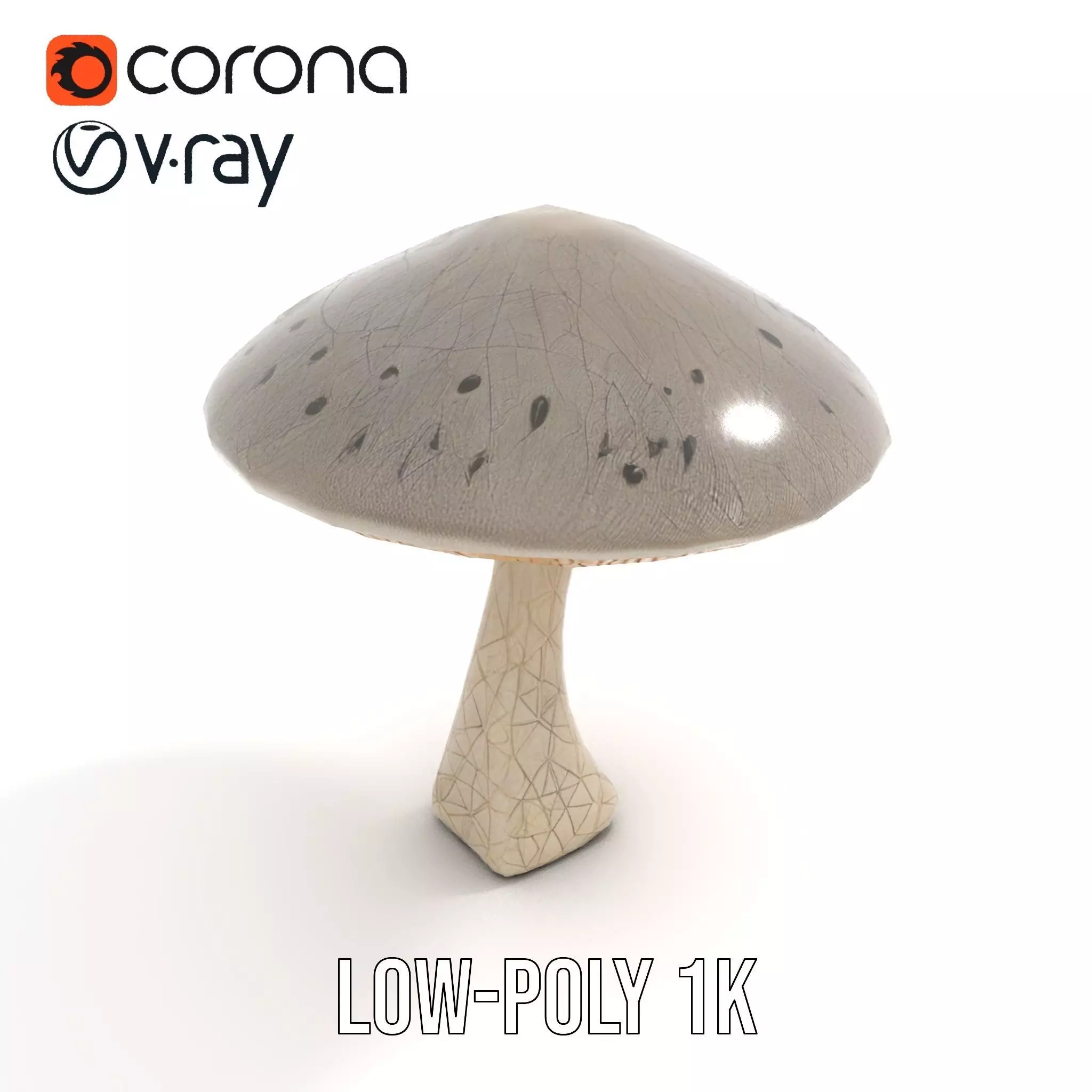 Golden Textured Mushroom model pack Low-poly 3D model_15