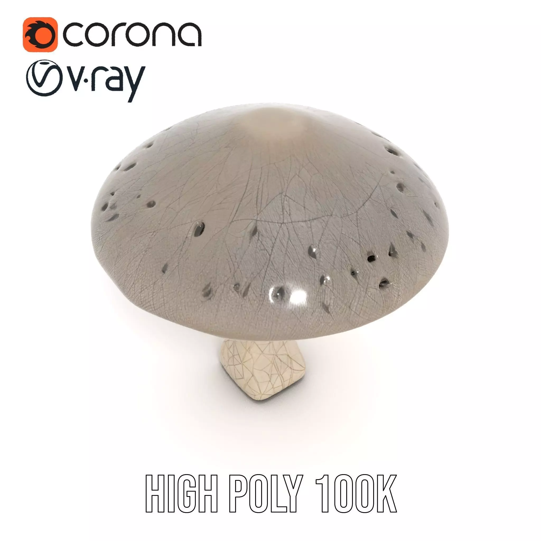 Golden Textured Mushroom model pack Low-poly 3D model_25