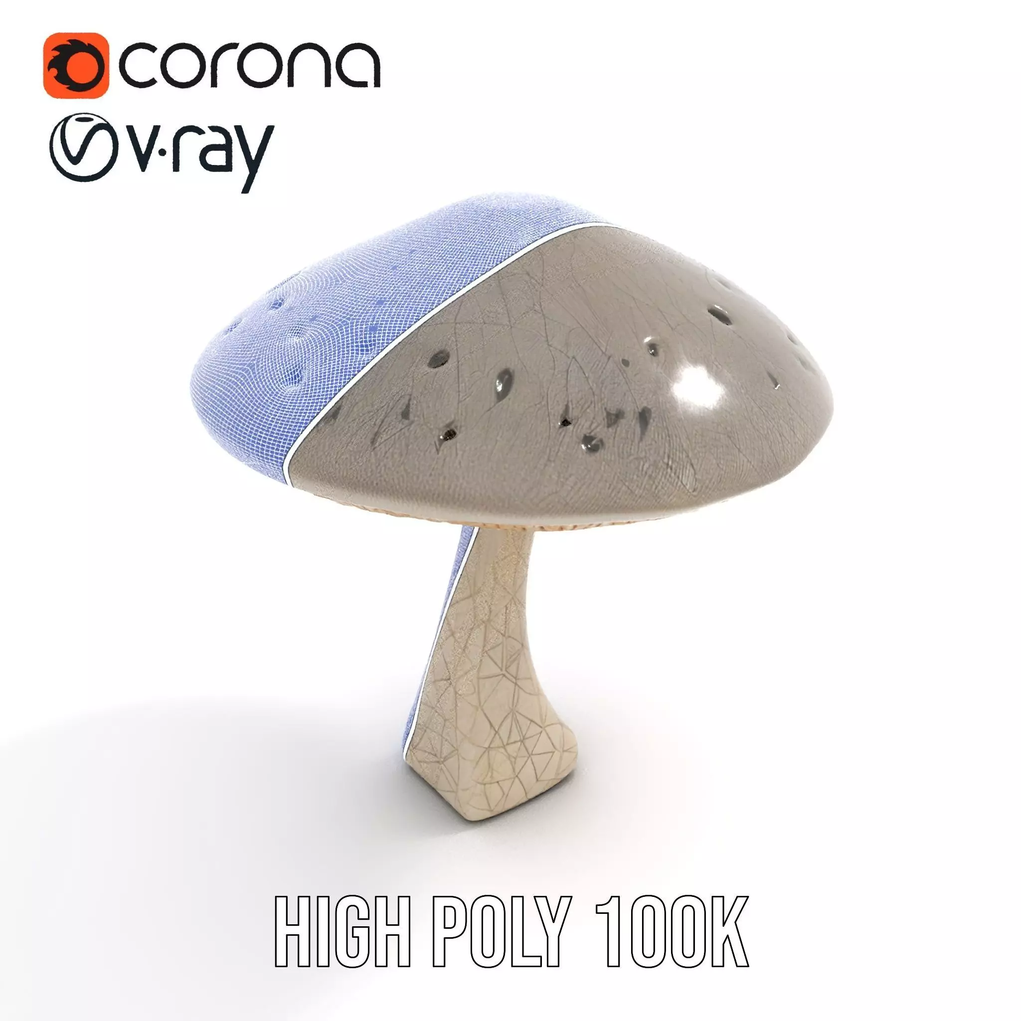 Golden Textured Mushroom model pack Low-poly 3D model_35