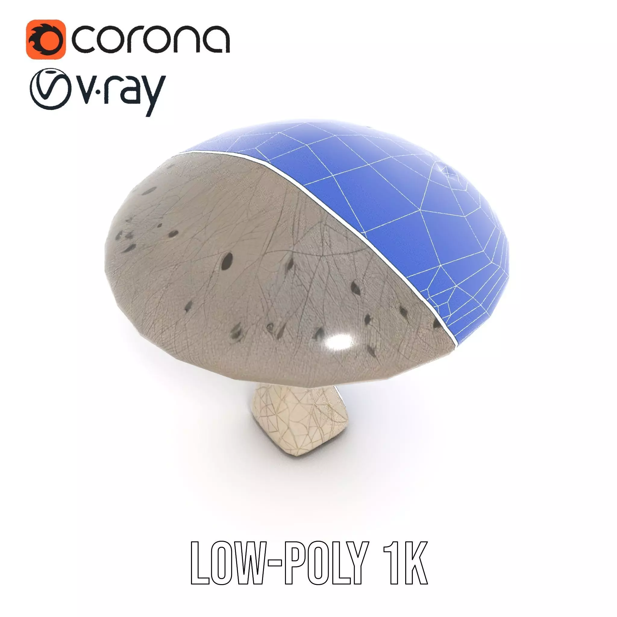 Golden Textured Mushroom model pack Low-poly 3D model_27