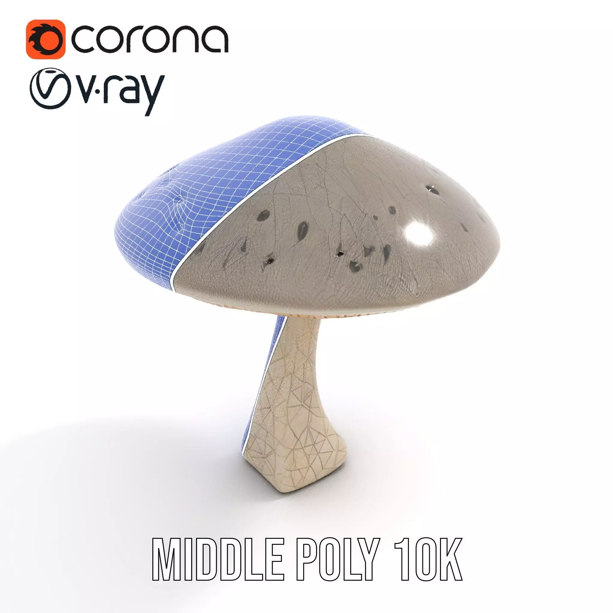 Golden Textured Mushroom model pack Low-poly 3D model_28