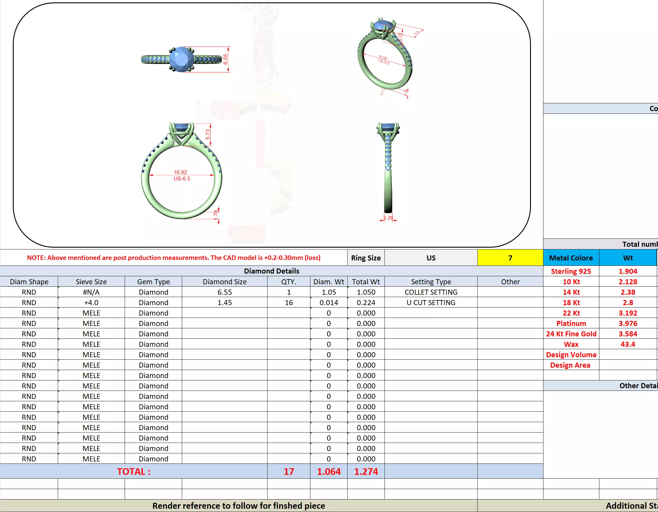 1CT Round Cut Pave Diamond Engagement Ring 3DM STL Video 3D print model_13
