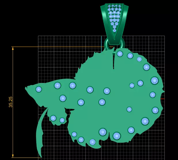 Elegant Betta Fish Pendant  3D print model_4