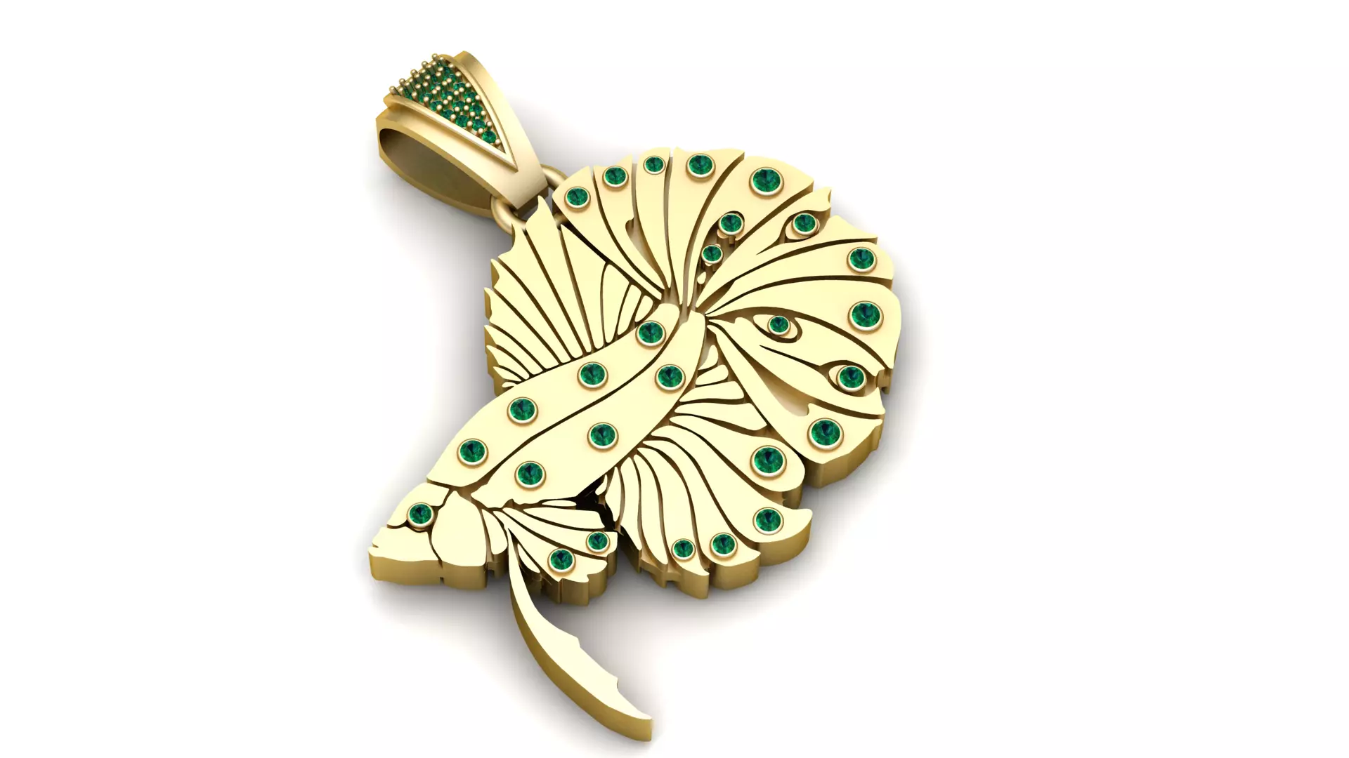 Elegant Betta Fish Pendant  3D print model_2