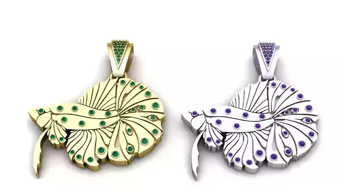 Elegant Betta Fish Pendant 