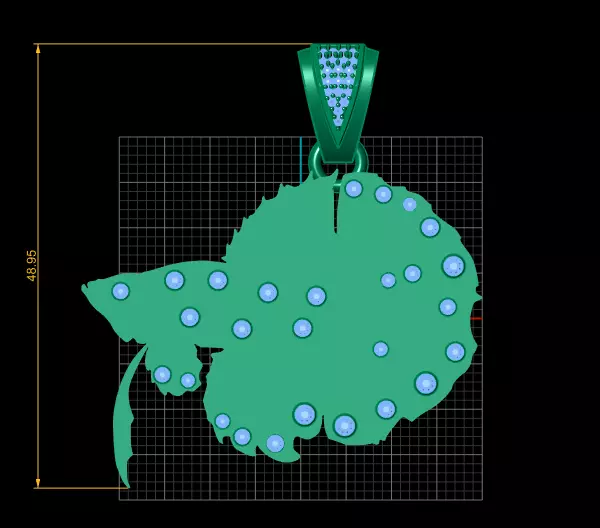 Elegant Betta Fish Pendant  3D print model_3