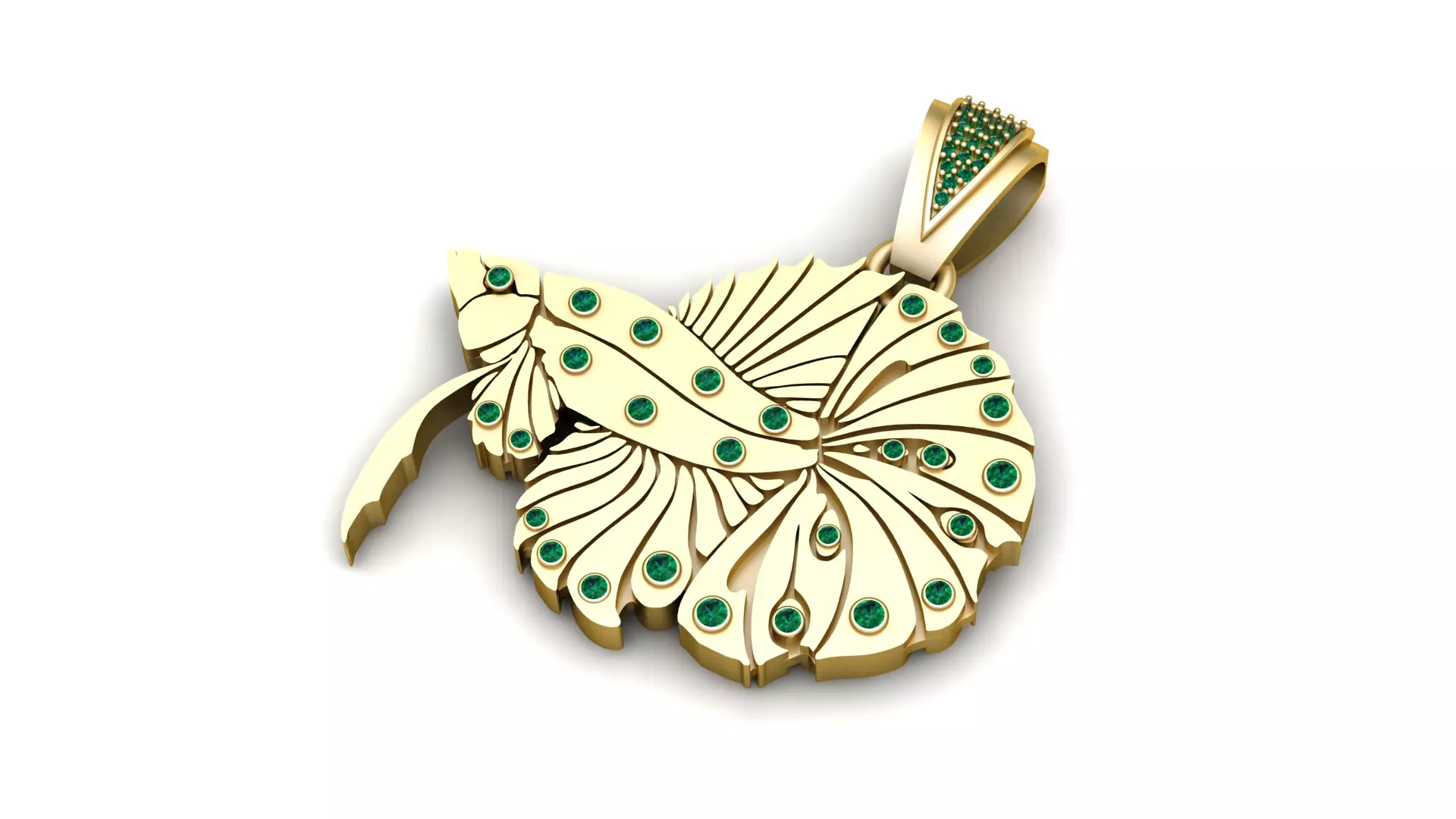 Elegant Betta Fish Pendant  3D print model_1