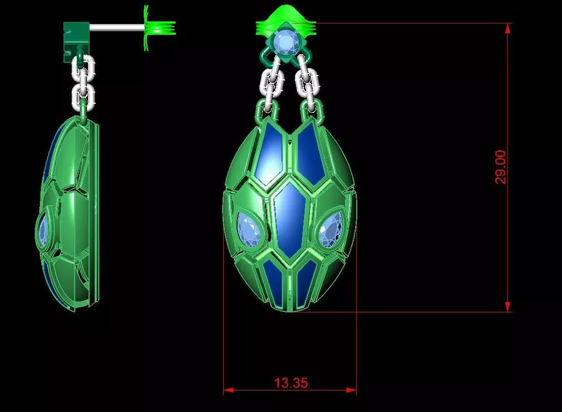 BVLGARI Earrings 3D print model 3D print model_0