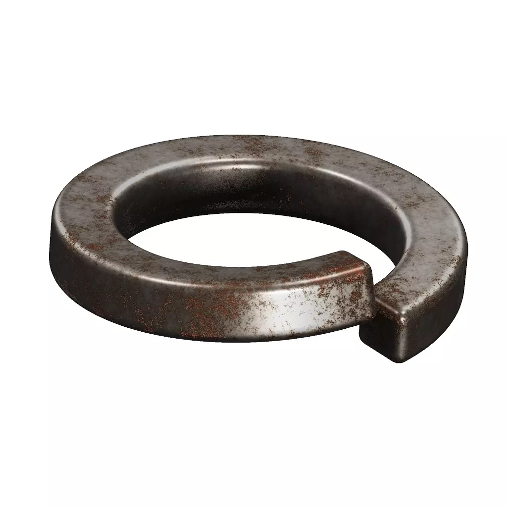 Rusty Spring Washer Low-poly 3D model_0