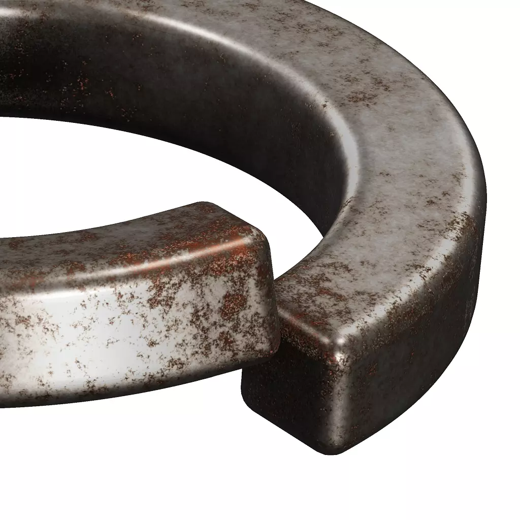 Rusty Spring Washer Low-poly 3D model_3