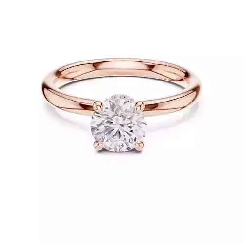 Round Cut Hidden Halo Diamond Wedding Ring 3DM STL Video