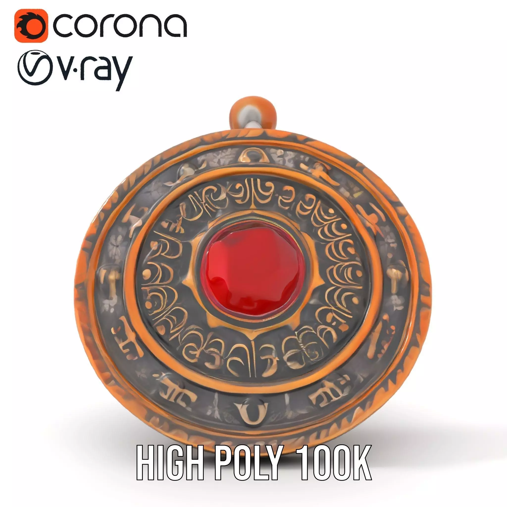 Ancient Bronze Amulet model pack Low-poly 3D model_29