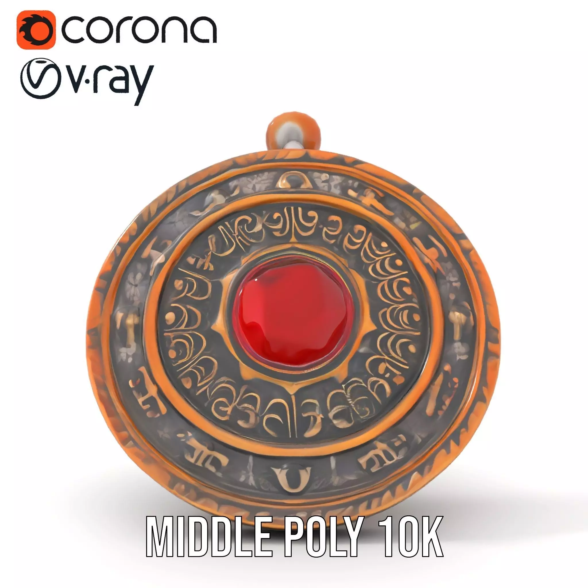 Ancient Bronze Amulet model pack Low-poly 3D model_22