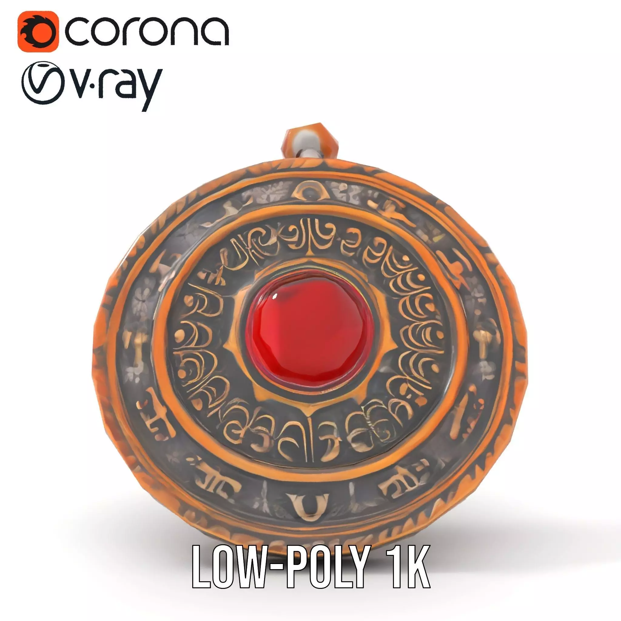 Ancient Bronze Amulet model pack Low-poly 3D model_23