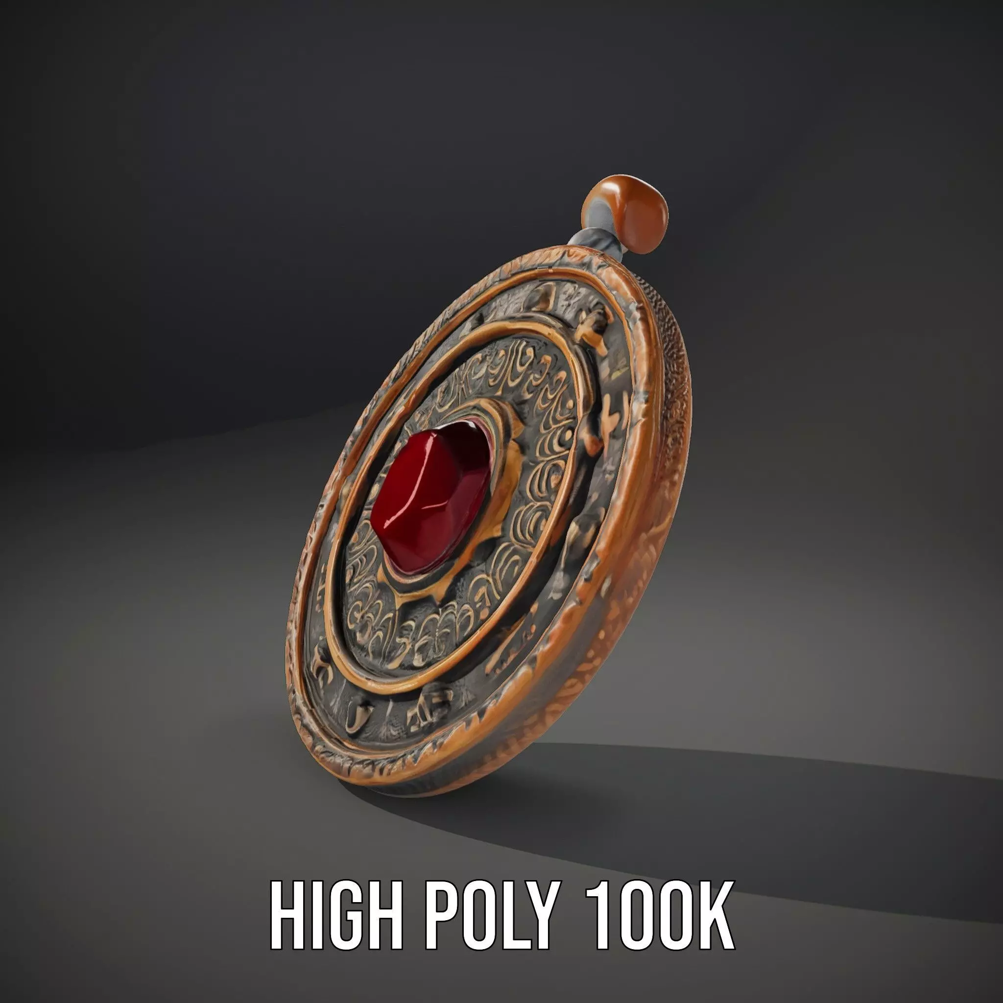 Ancient Bronze Amulet model pack Low-poly 3D model_11