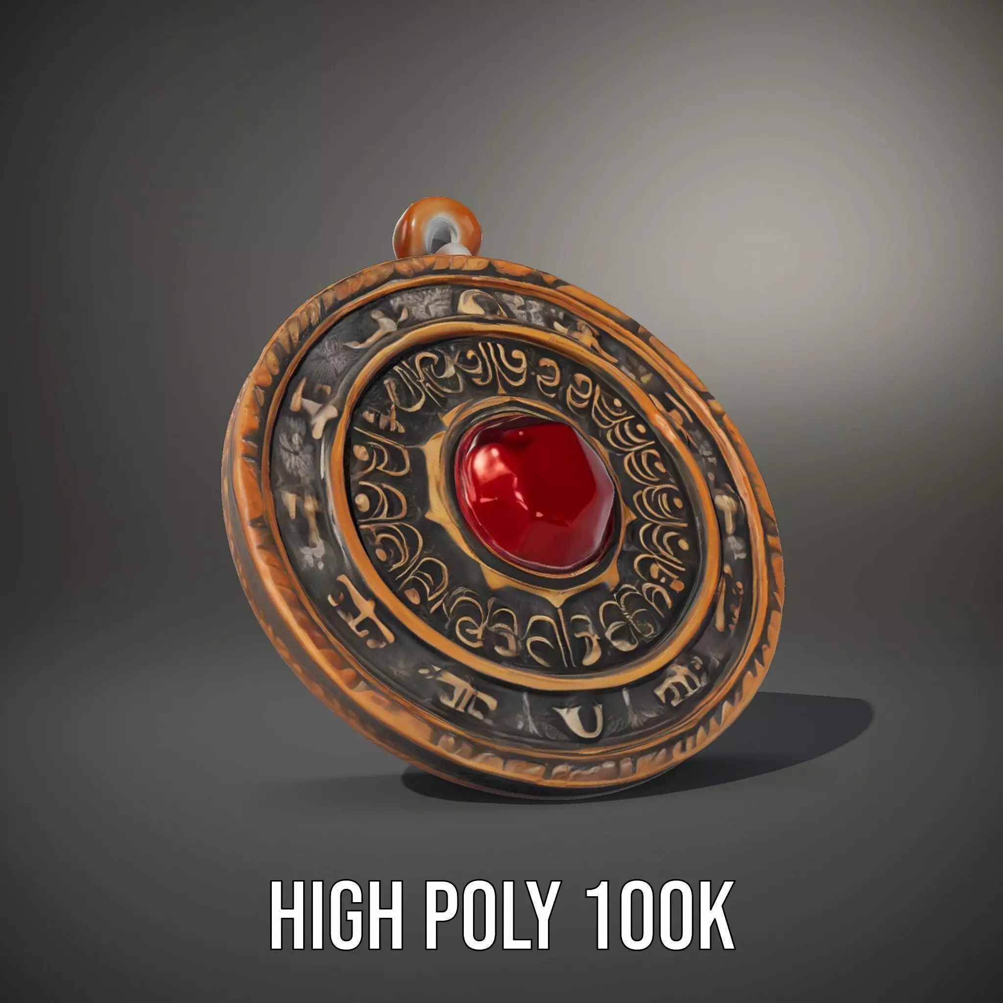 Ancient Bronze Amulet model pack Low-poly 3D model_9