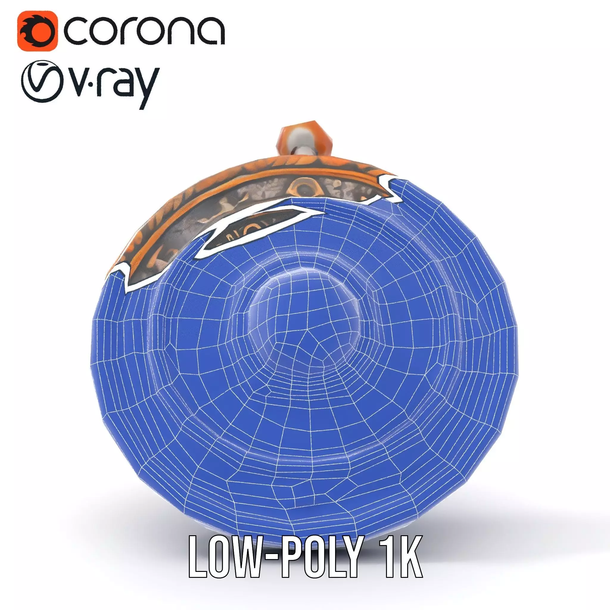 Ancient Bronze Amulet model pack Low-poly 3D model_26