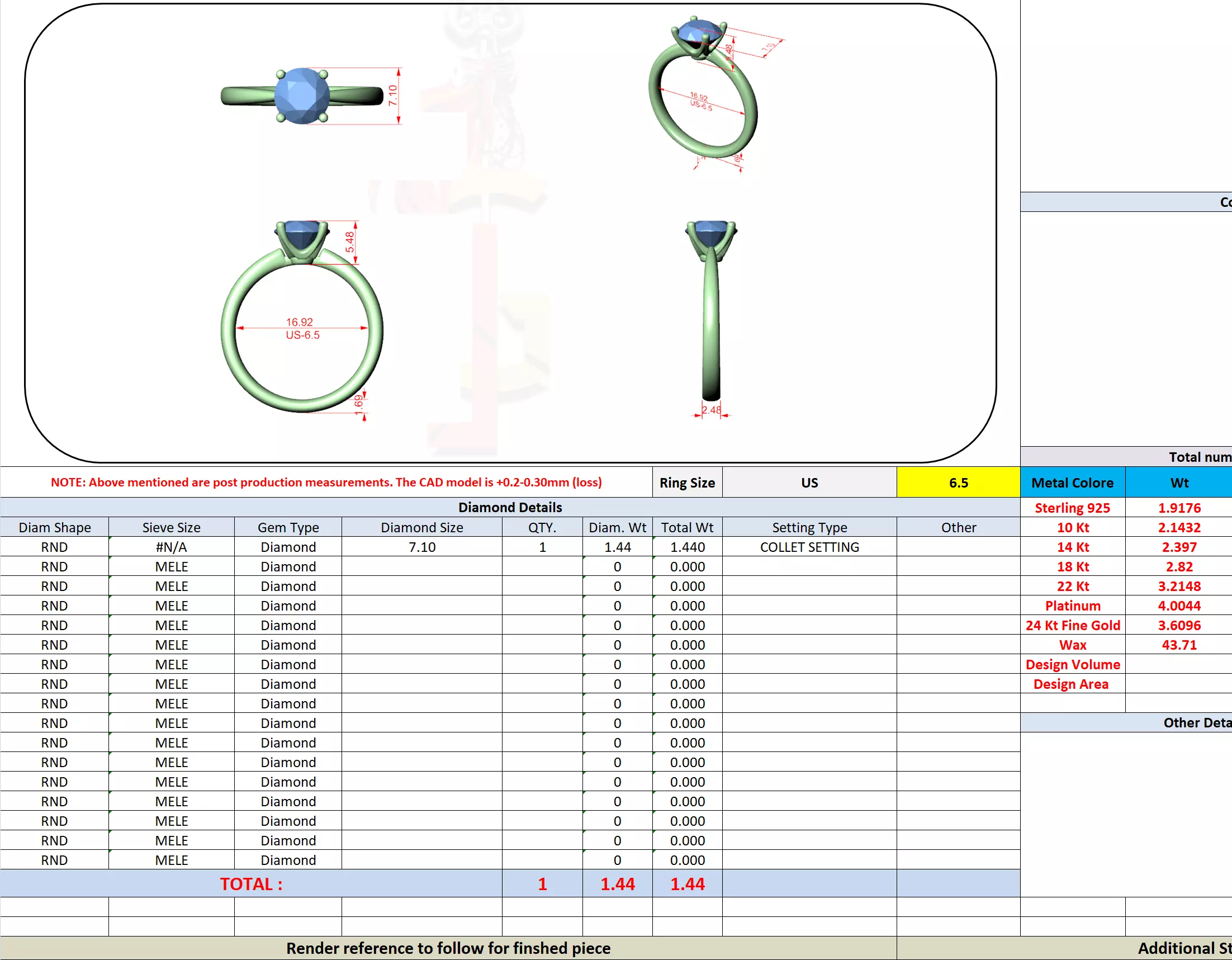 Solitaire Round Cut Diamond Engagement Ring 3DM STL Video 3D print model_13
