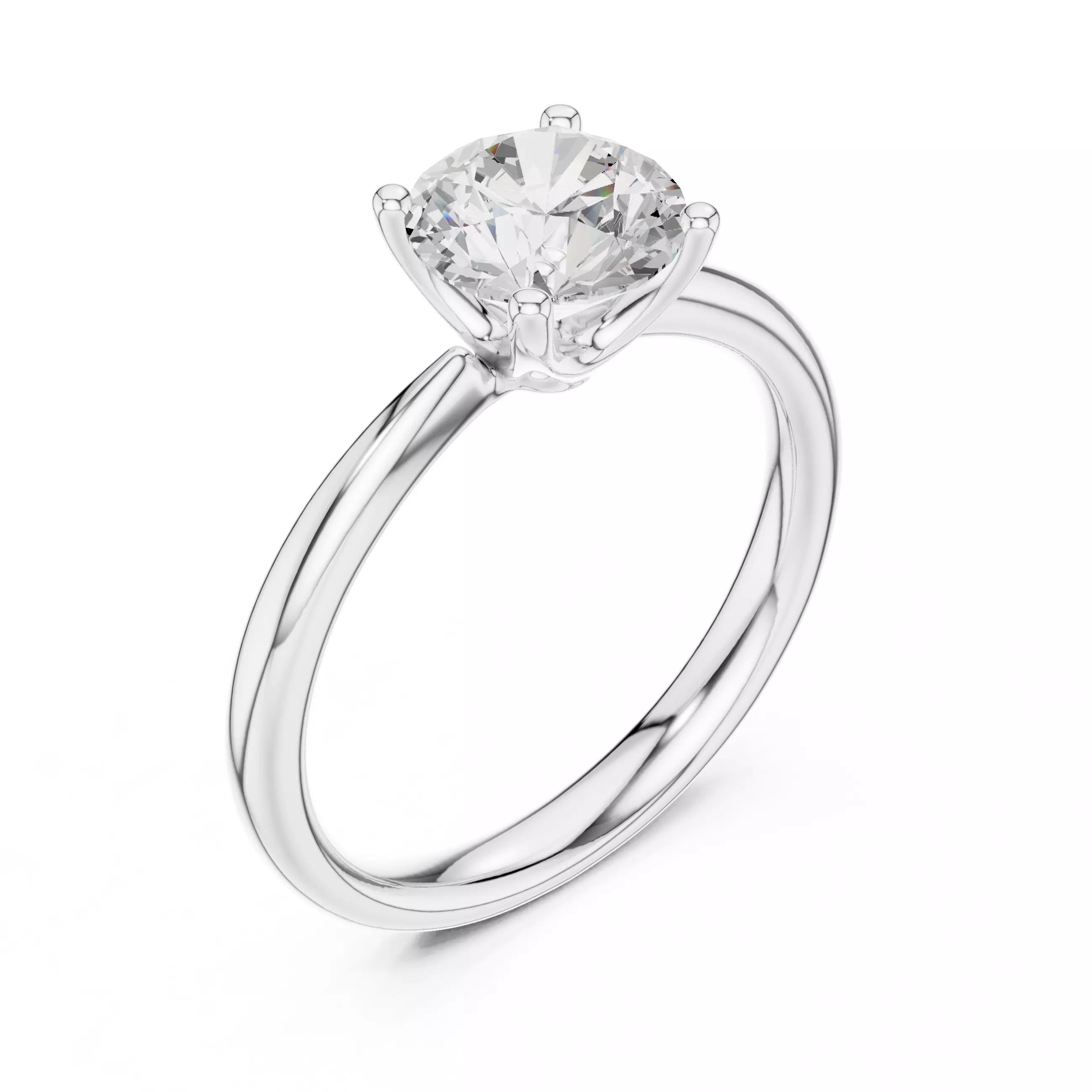 Solitaire Round Cut Diamond Engagement Ring 3DM STL Video 3D print model_10