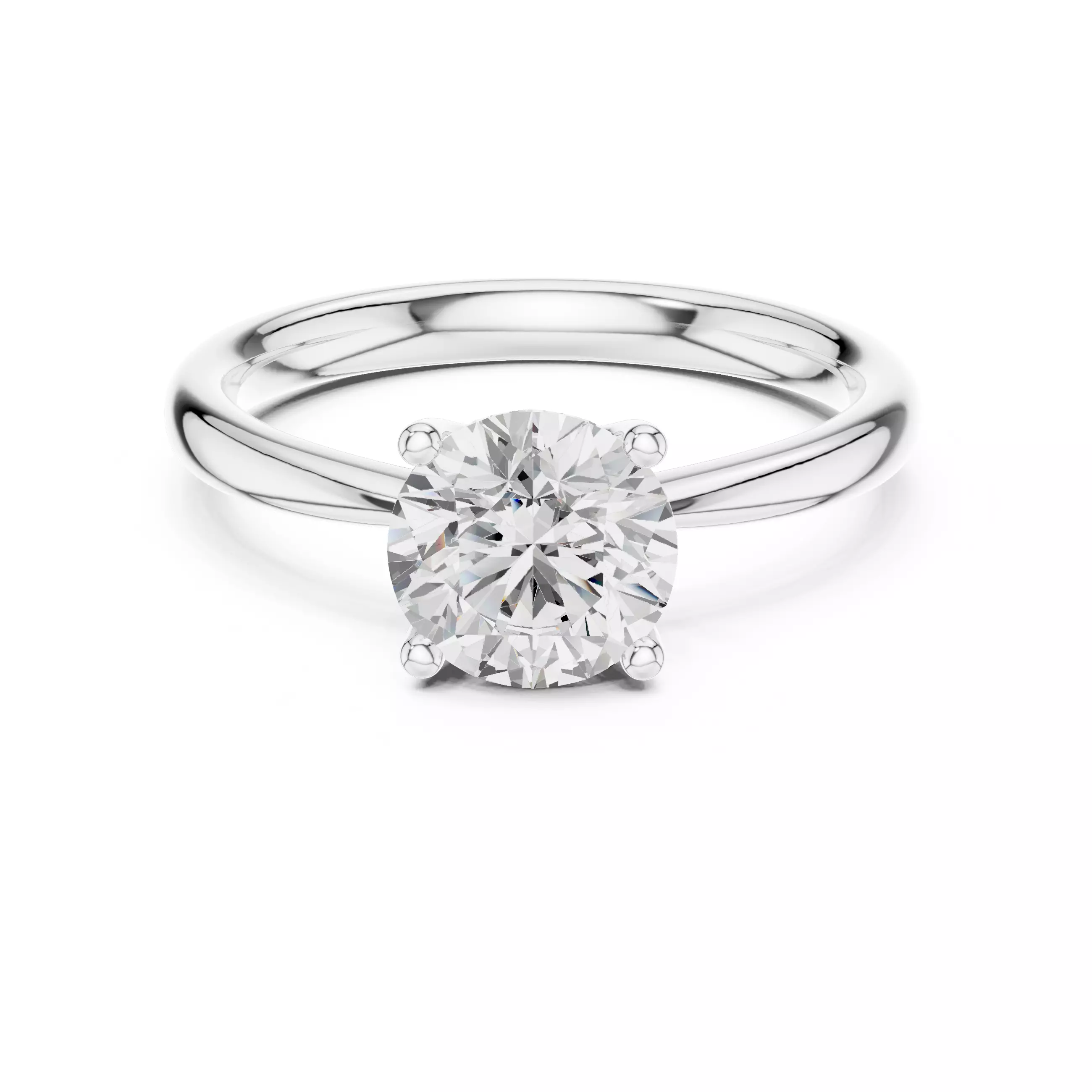 Solitaire Round Cut Diamond Engagement Ring 3DM STL Video 3D print model_2