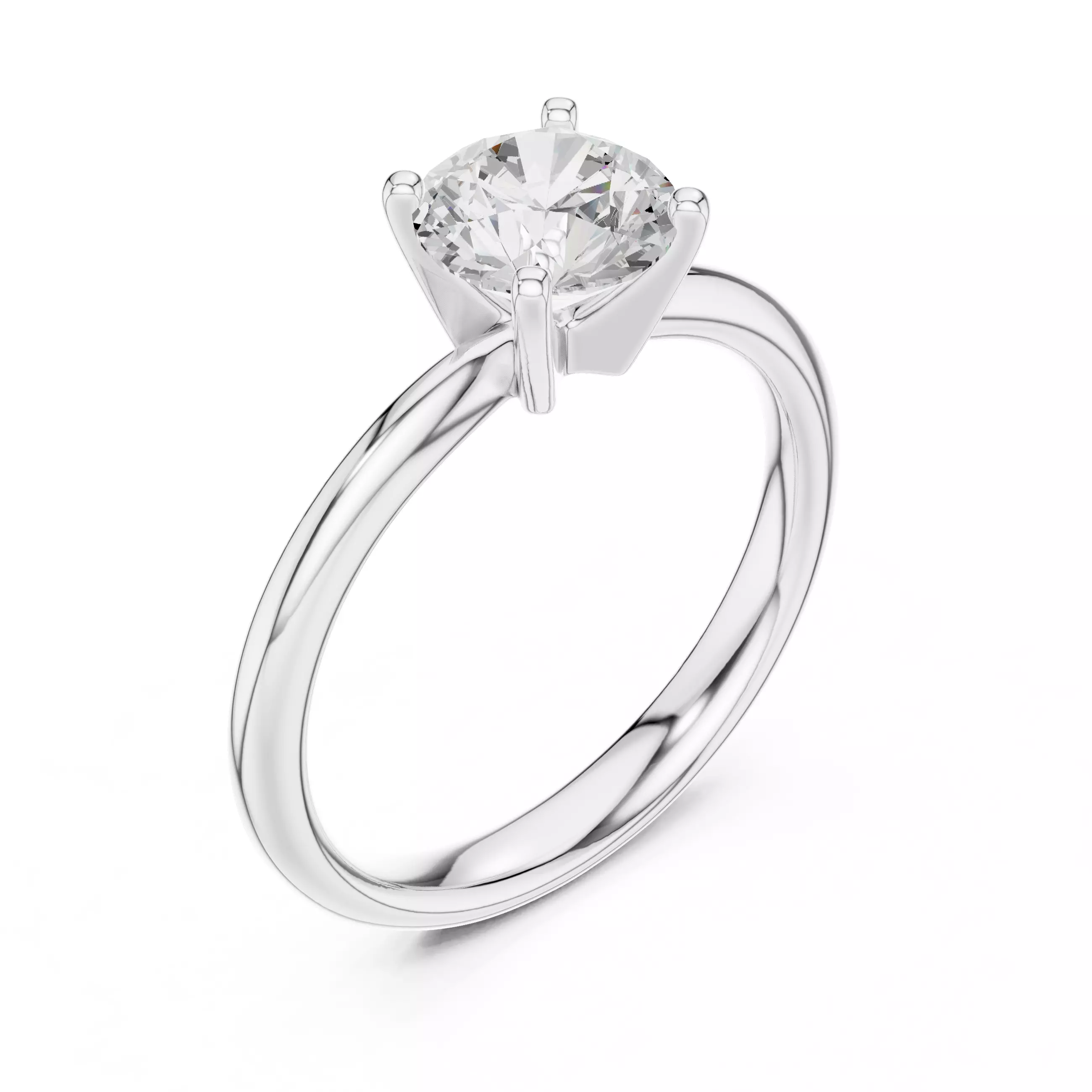 Solitaire Round Cut Diamond Engagement Ring 3DM STL Video 3D print model_10