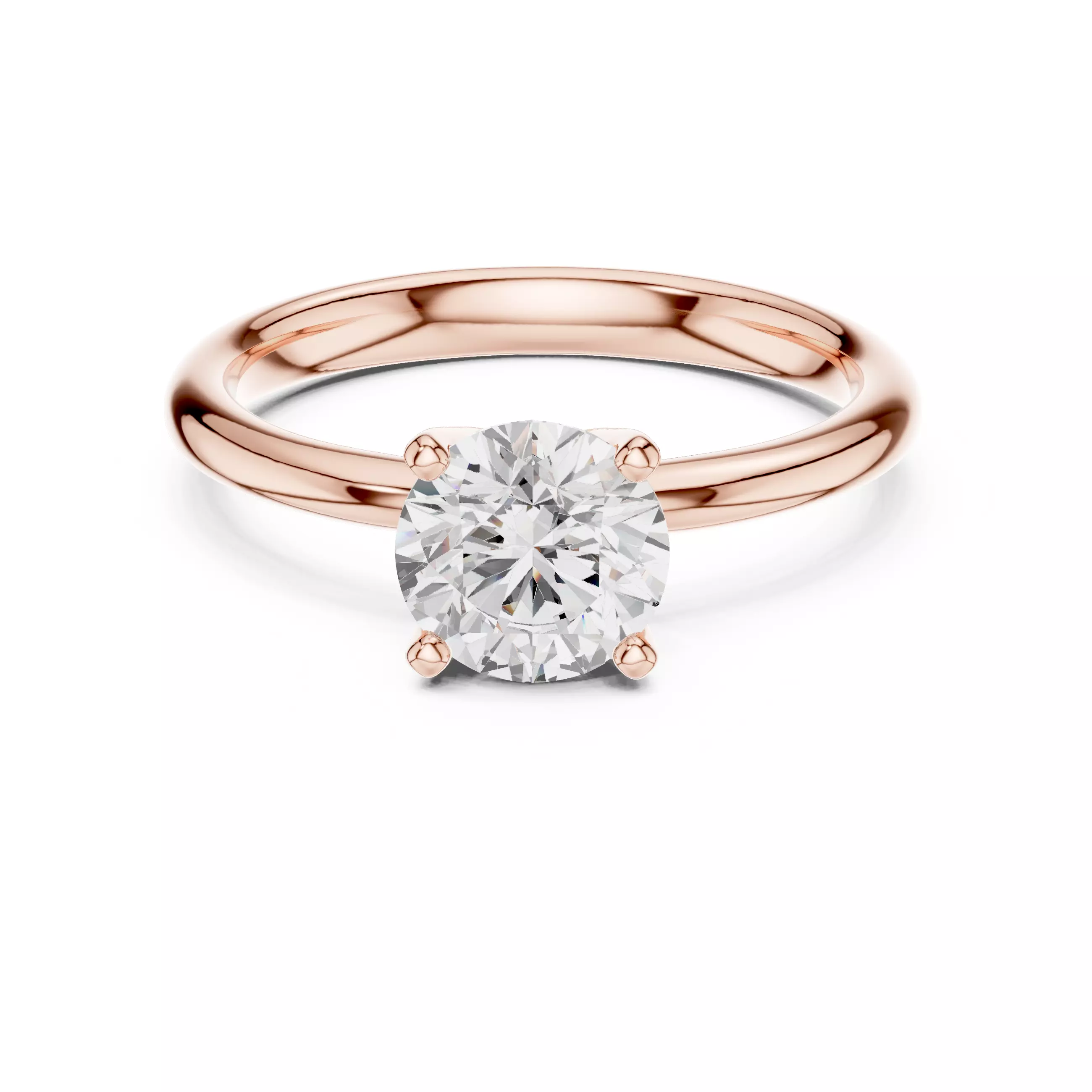 Solitaire Round Cut Diamond Engagement Ring 3DM STL Video 3D print model_0