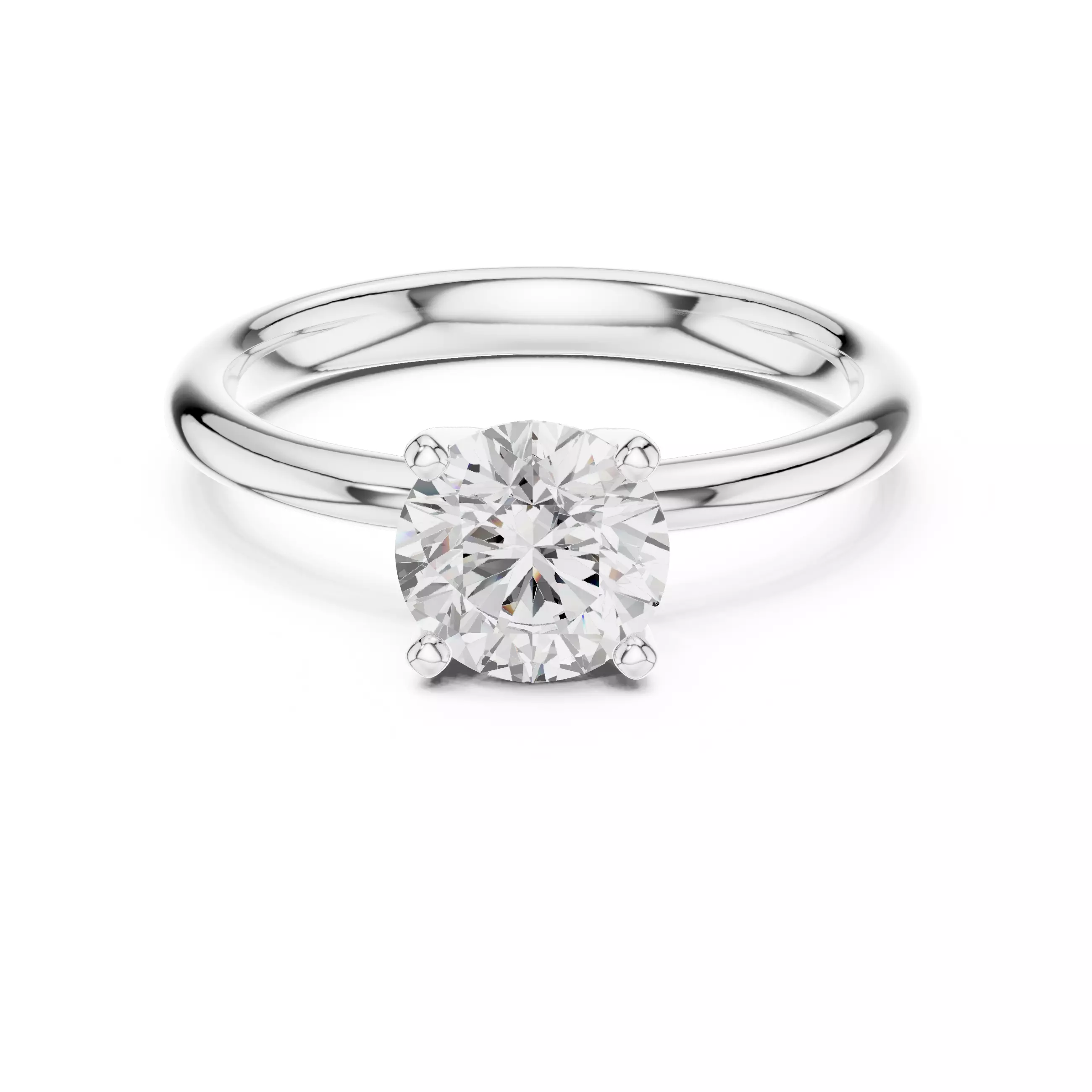 Solitaire Round Cut Diamond Engagement Ring 3DM STL Video 3D print model_2