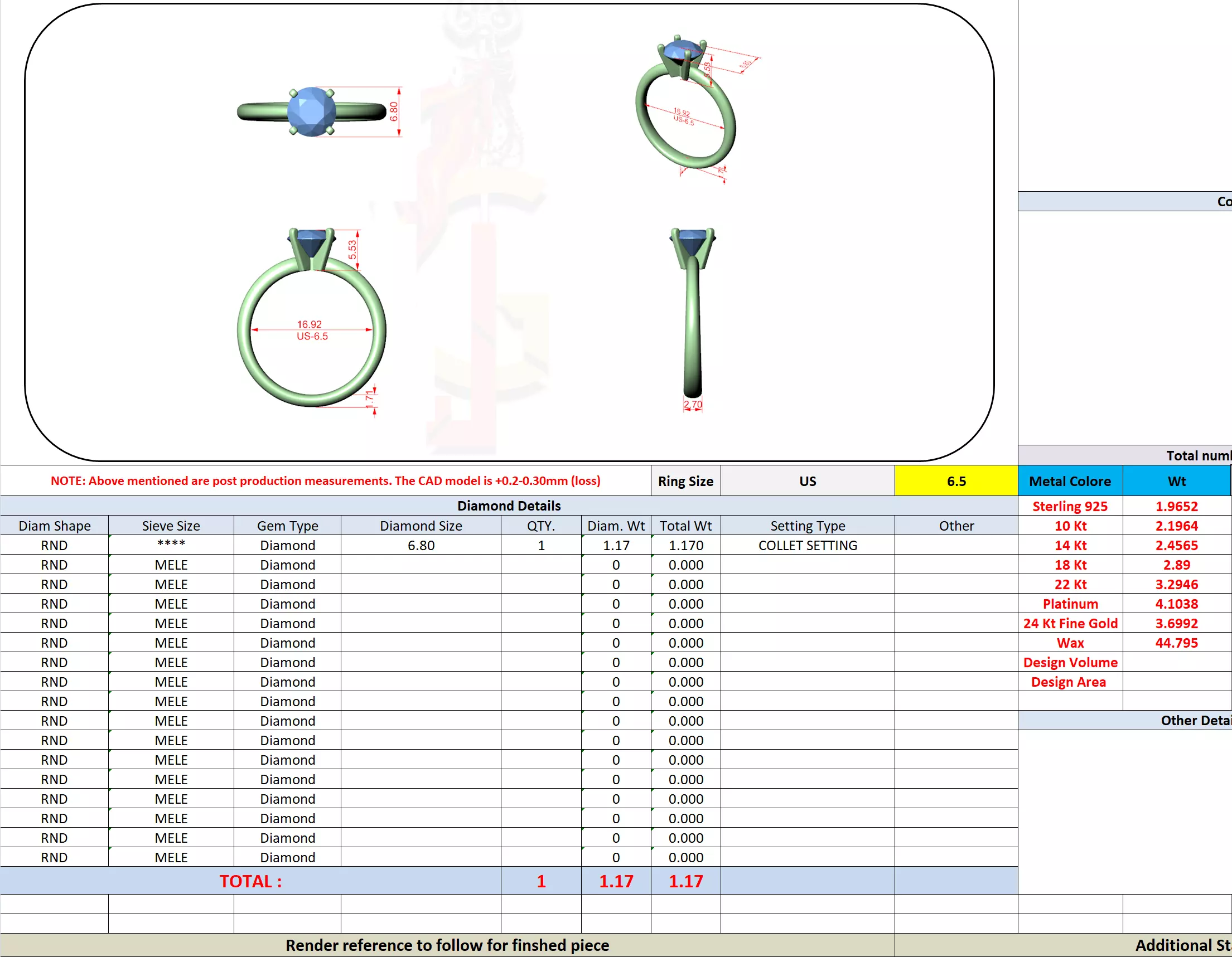 Solitaire Round Cut Diamond Engagement Ring 3DM STL Video 3D print model_13