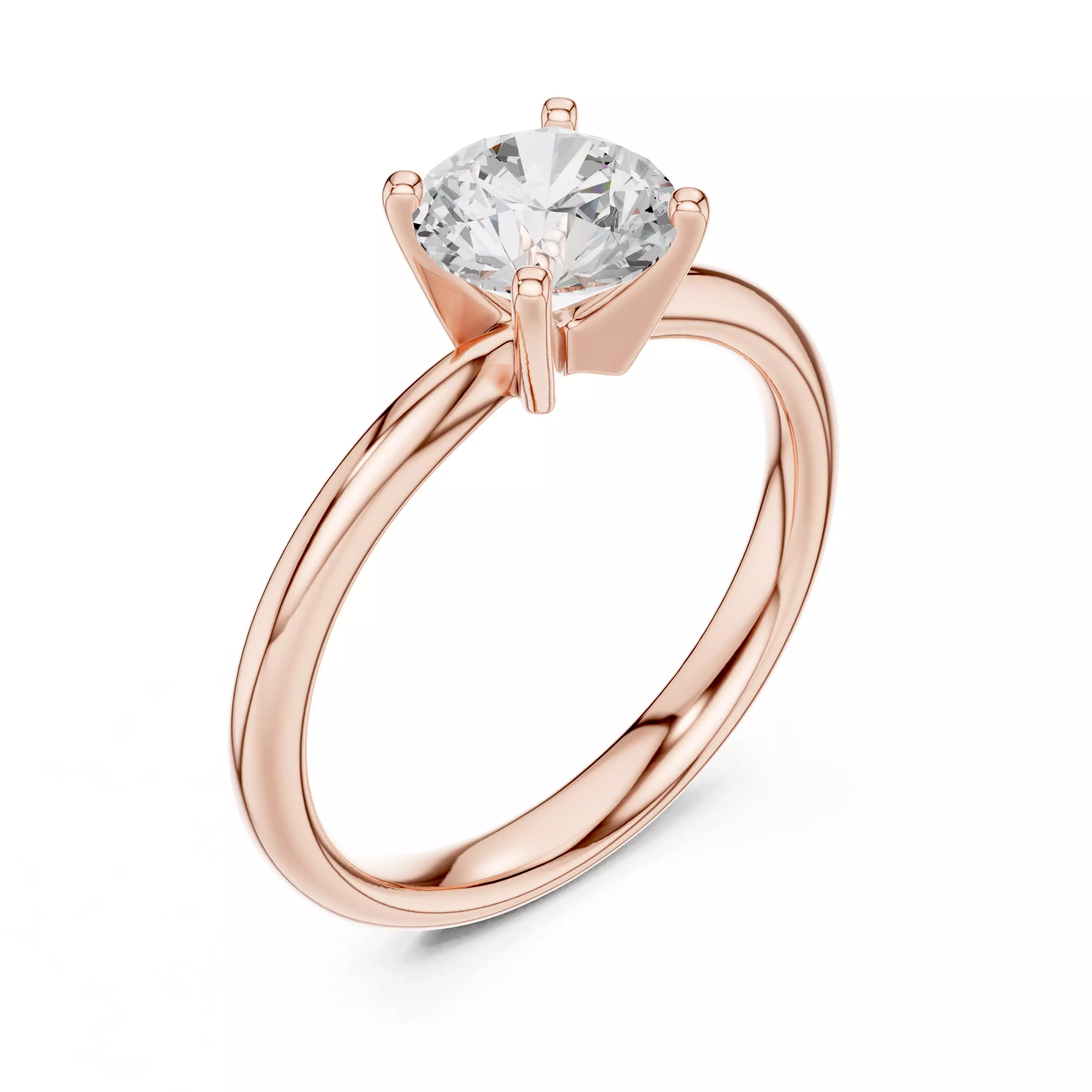 Solitaire Round Cut Diamond Engagement Ring 3DM STL Video 3D print model_4