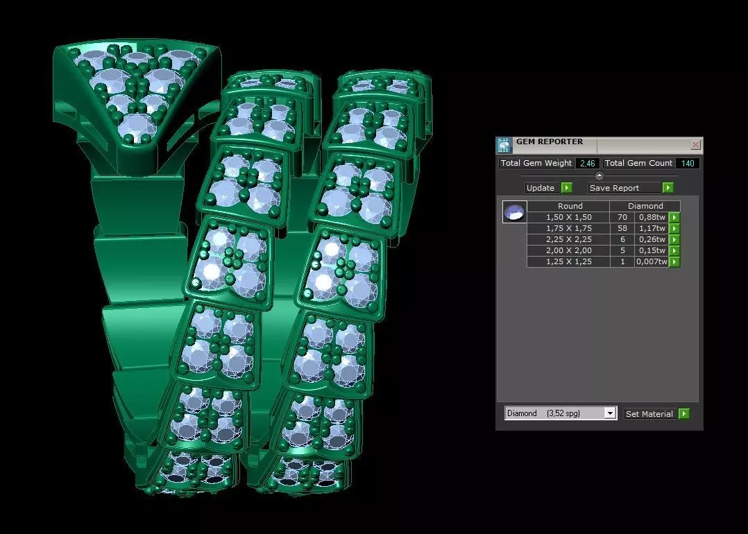 Snake Diamonds Ring and Bvlgari Serpenti Earring 3D print model 3D print model_5