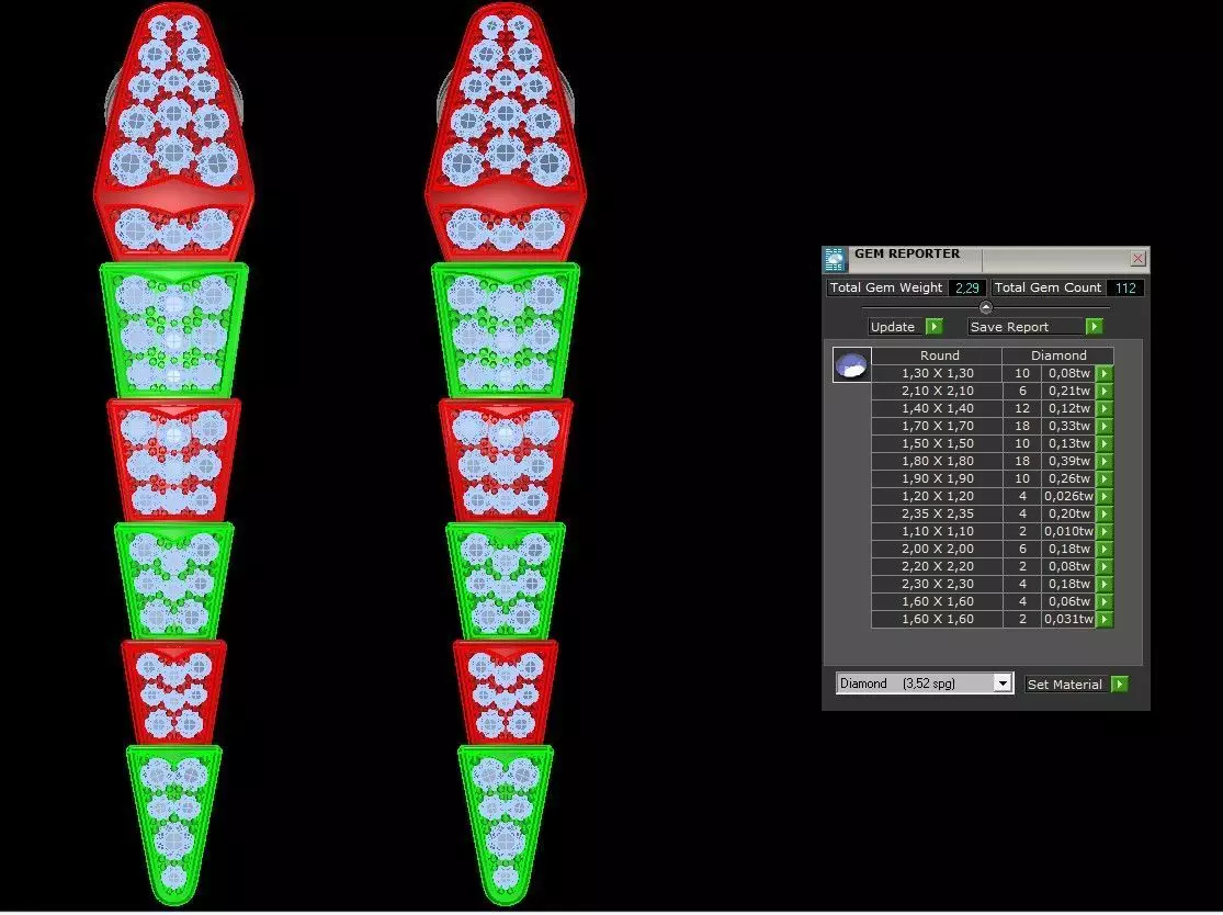 Snake Diamonds Ring and Bvlgari Serpenti Earring 3D print model 3D print model_10