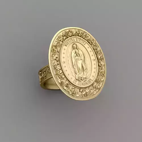 Guadalupe Our Lady Ring 3D Print Model