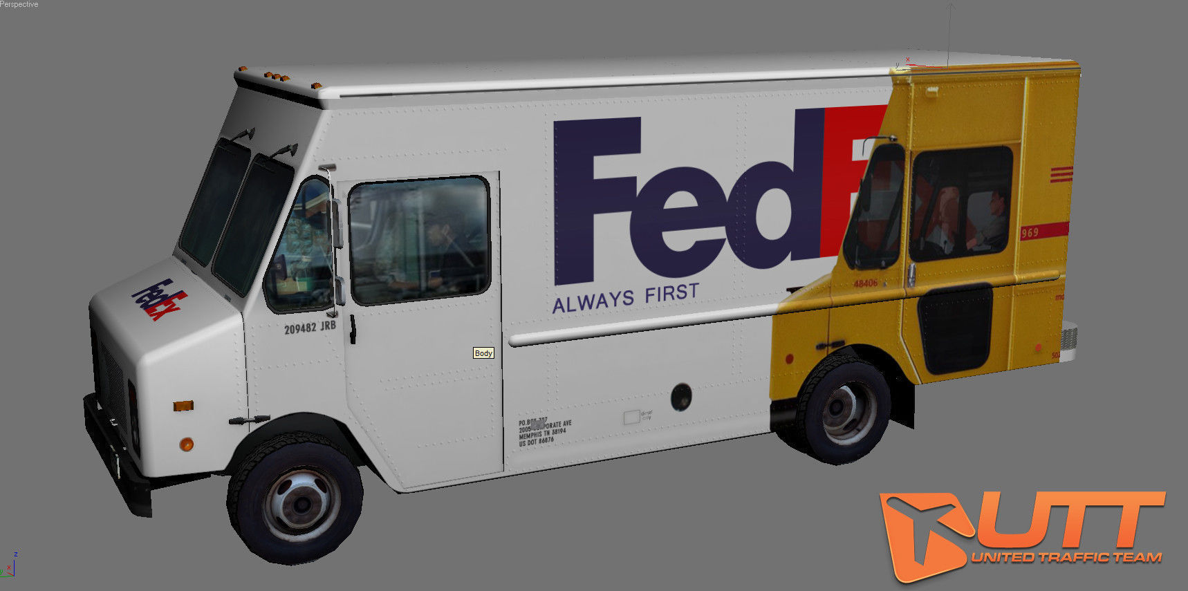 Grumman Olson short pack Low-poly 3D model_14