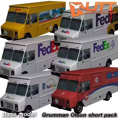 Grumman Olson short pack Low-poly 3D model