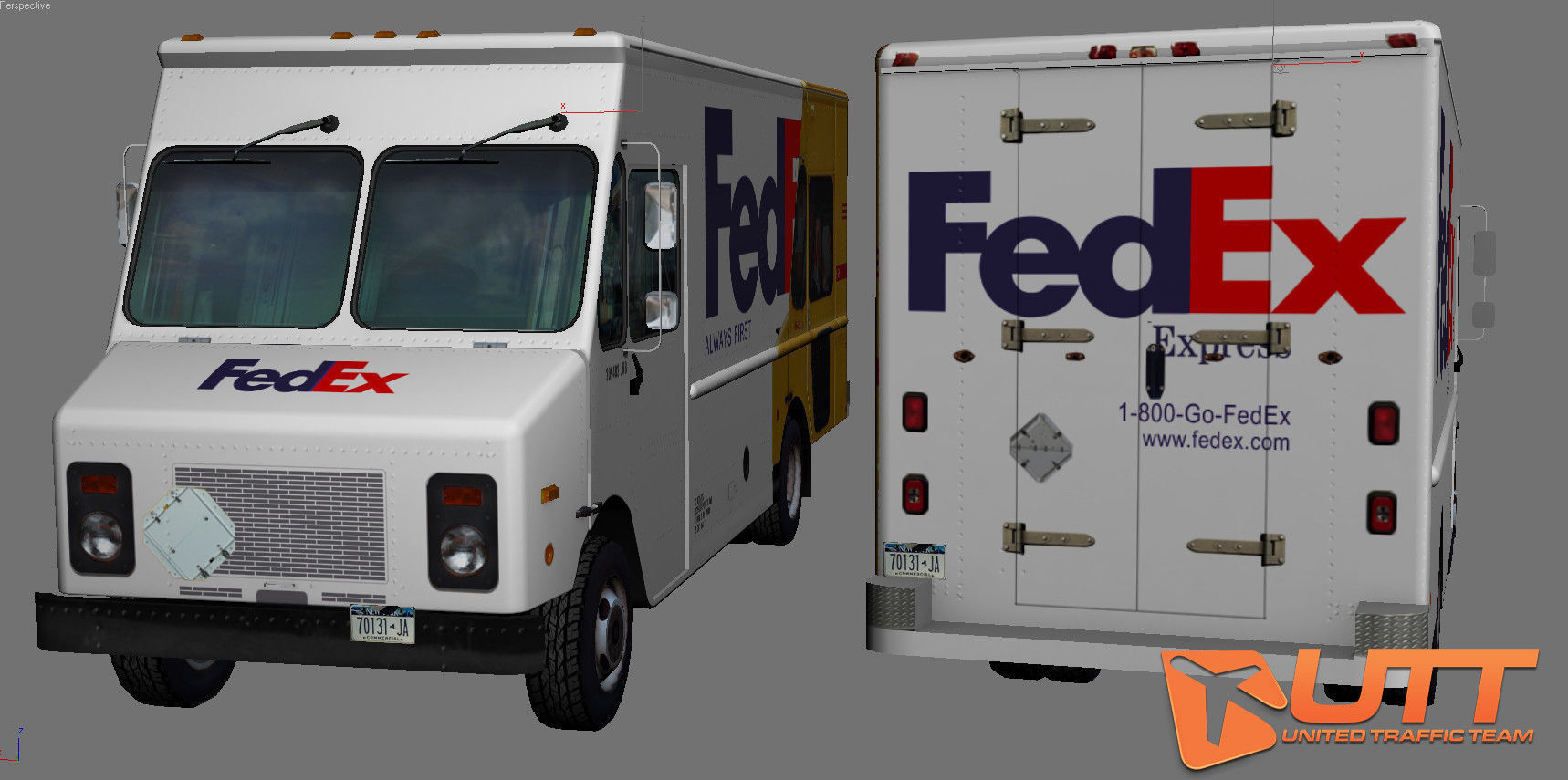 Grumman Olson short pack Low-poly 3D model_15