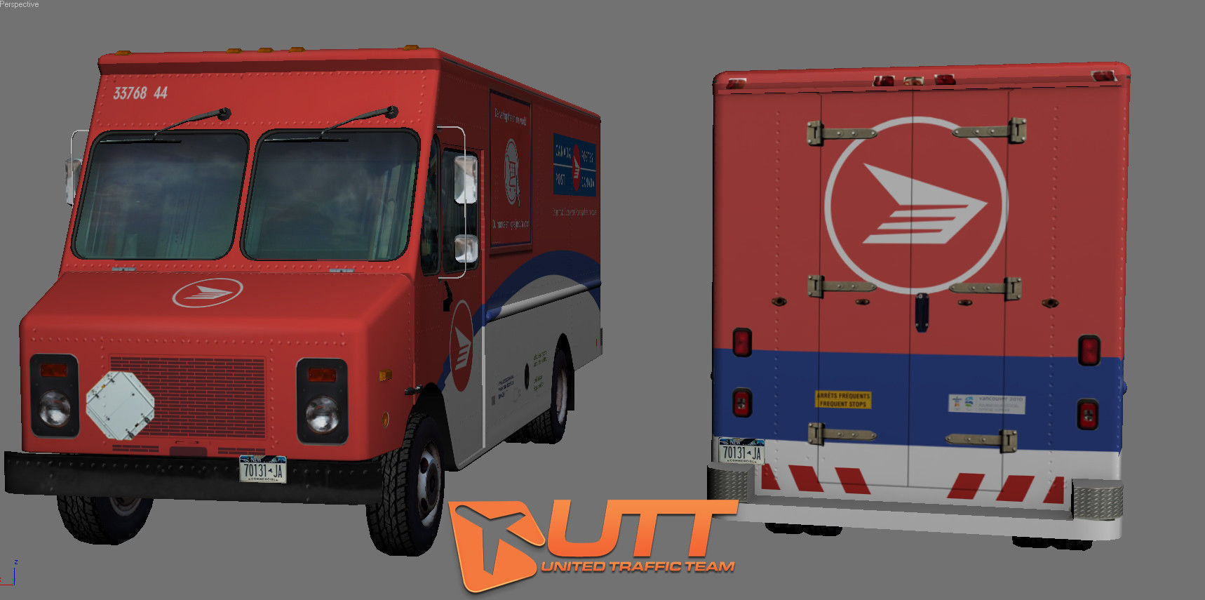 Grumman Olson short pack Low-poly 3D model_1