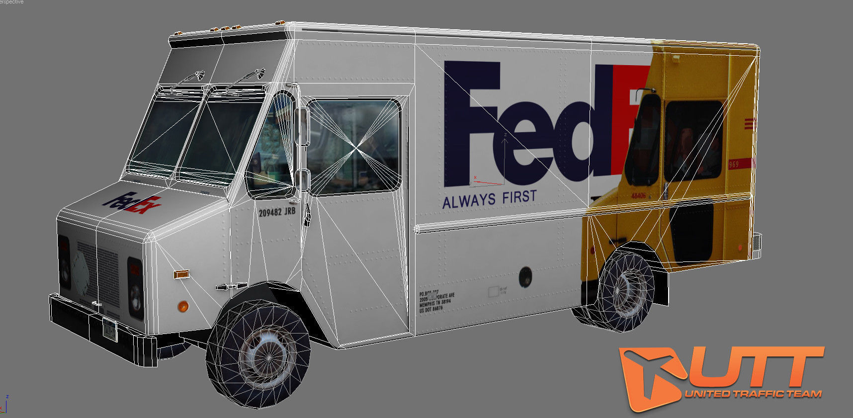Grumman Olson short pack Low-poly 3D model_23