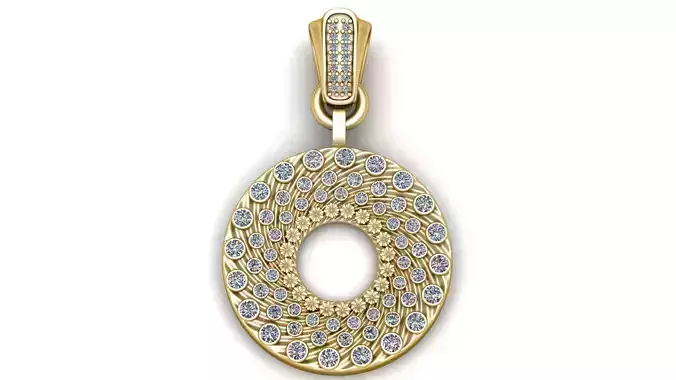 Colgante Redondo de Oro Pendant 3D print model