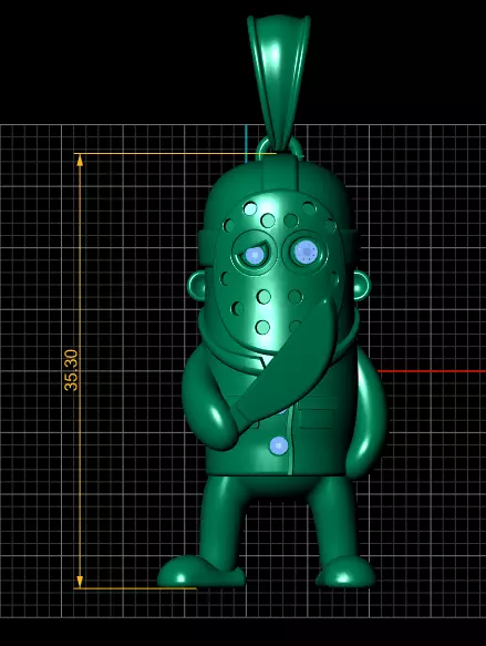 Masked Slayer Pendant  3D print model_5