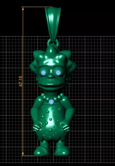 Cartoon Character Pendant  3D print model_4